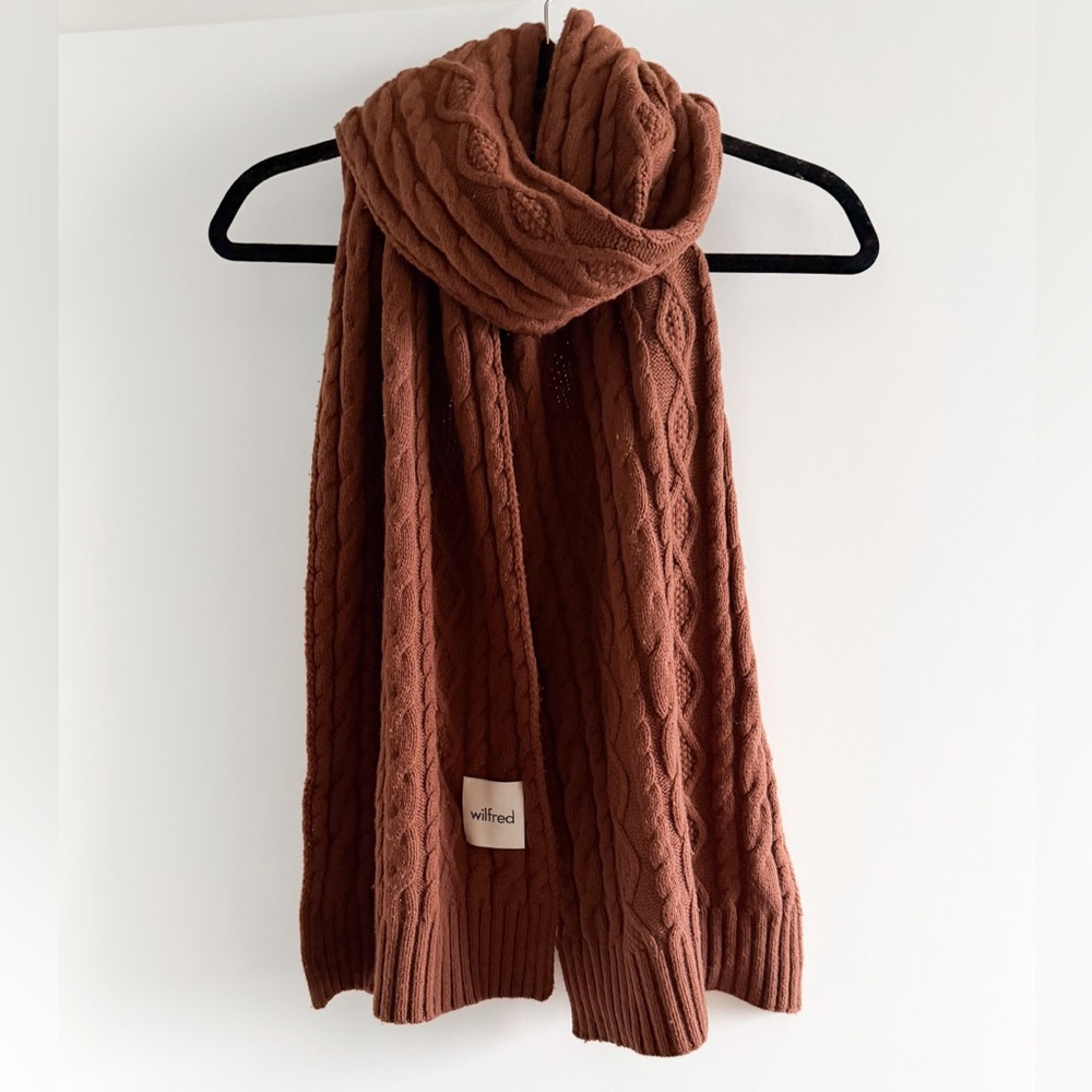 Wilfred Cable Knit Wool Scarf